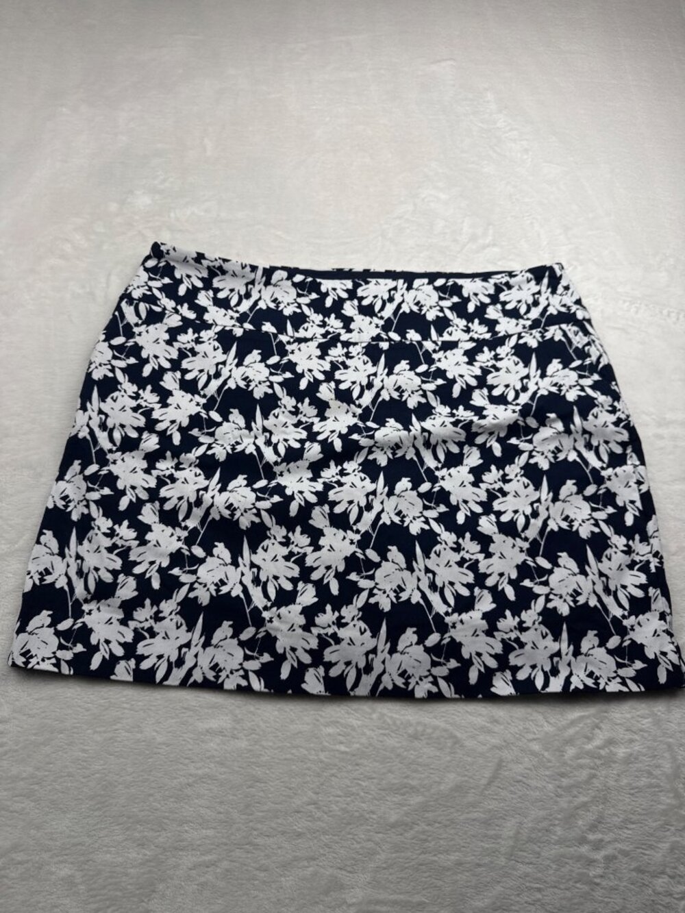 Up! Womens Pull-On Navy Floral Skort With 360° Tummy Control & Undershort XXL